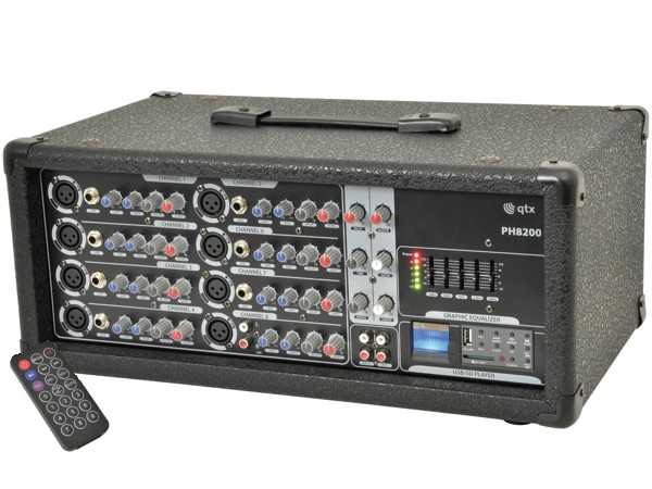 8 kanálový mixážny zosilňovač 200W