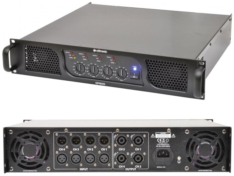 Citronic QP1600, 4 kanlov zosilova, 4x400W