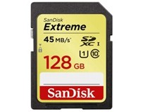 SanDisk Extreme SDXC Card 128 GB 45 MB/s UHS-I Class10