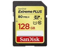 SanDisk Extreme Plus SDXC 128 GB 80 MB/s class10, UHS1-1