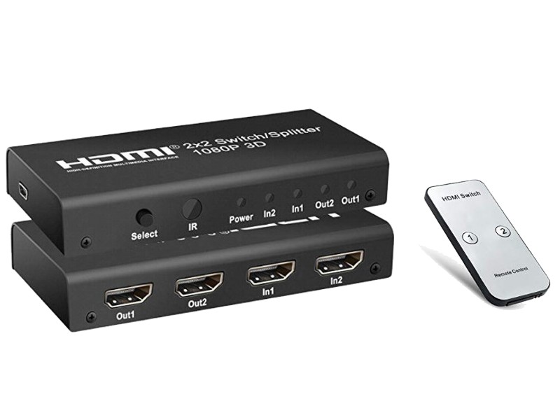 2x2 HDMI prepna a rozboova