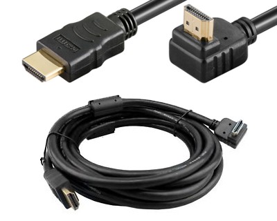 HDMI 1.4 prepojovac kbel 5m - zahnut konektor