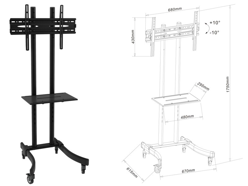 TECH mobiln stojan 32-70" 40kg