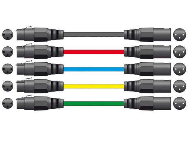 XLR mic kbel M/F 6m modr