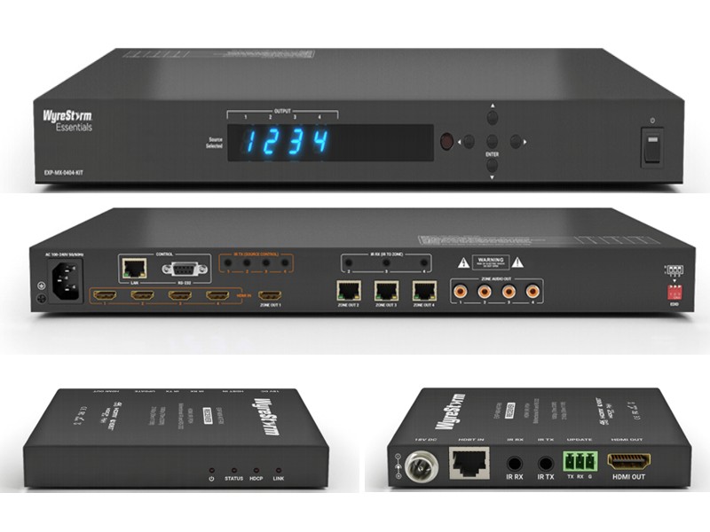 Wyrestorm 4K 4x4 HDBaseT Matrix s prijmami